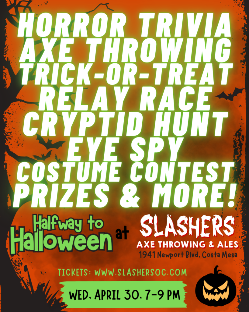 Halfway to Halloween event on April 30th